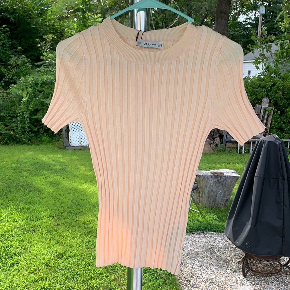 Silky light pink Zara blouse